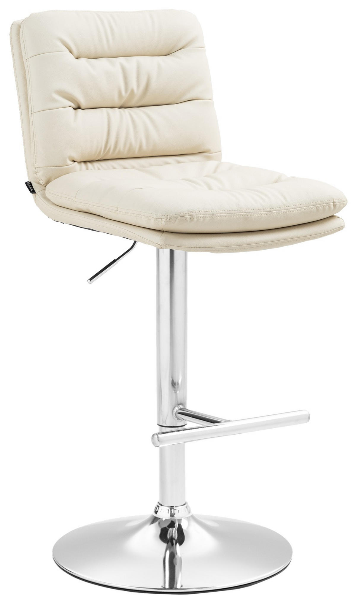 BARHOCKER Lederlook creme - Chromfarben/Creme, Textil/Metall (42/94/56cm) - CLP