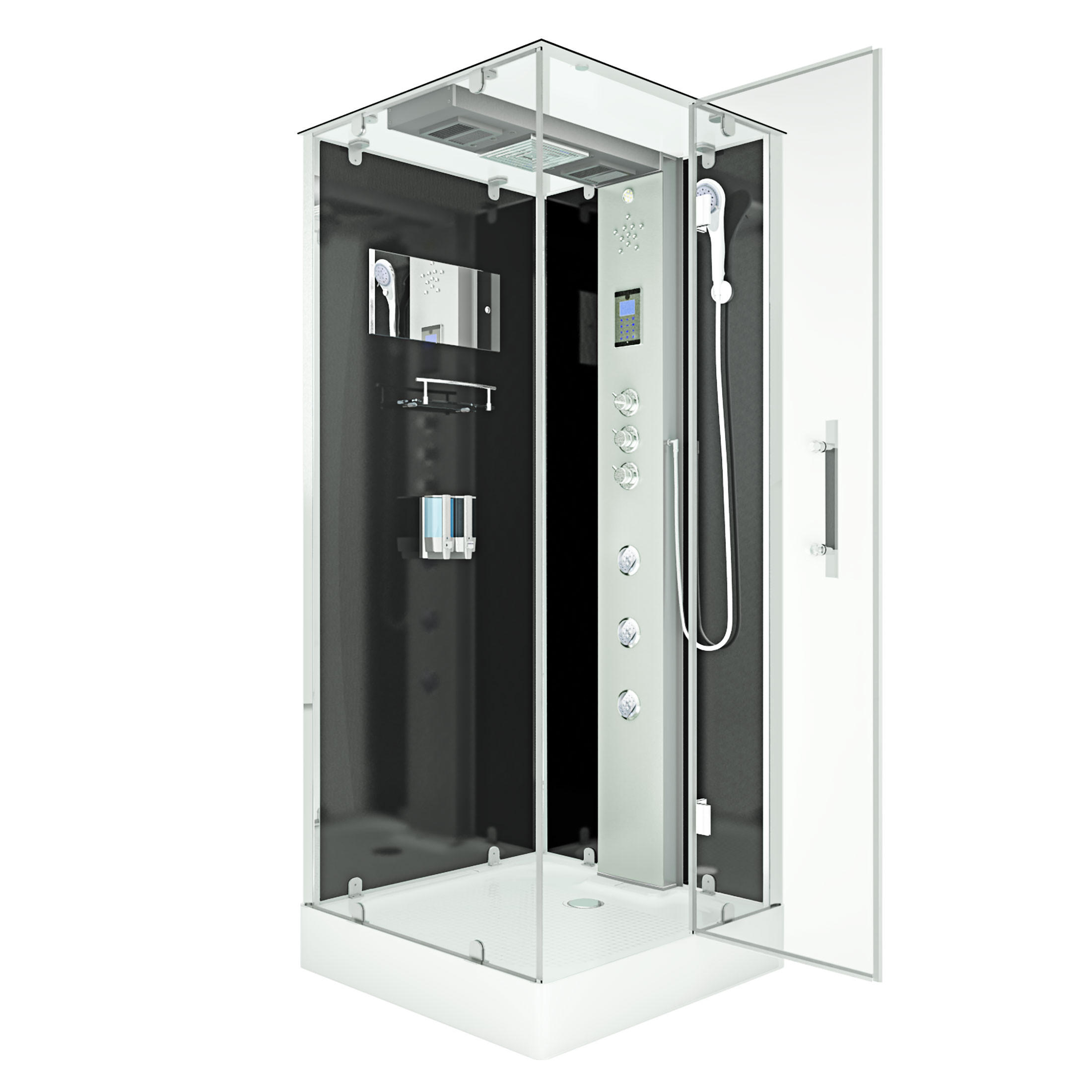 AcquaVapore by Sandra Jentho Dampfdusche Schwarz 90x218x90 cm
