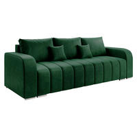 SCHLAFSOFA Pufetto - Smaragdgrün/Silberfarben, Holz/Textil (244/86/90cm) - MIRJAN24