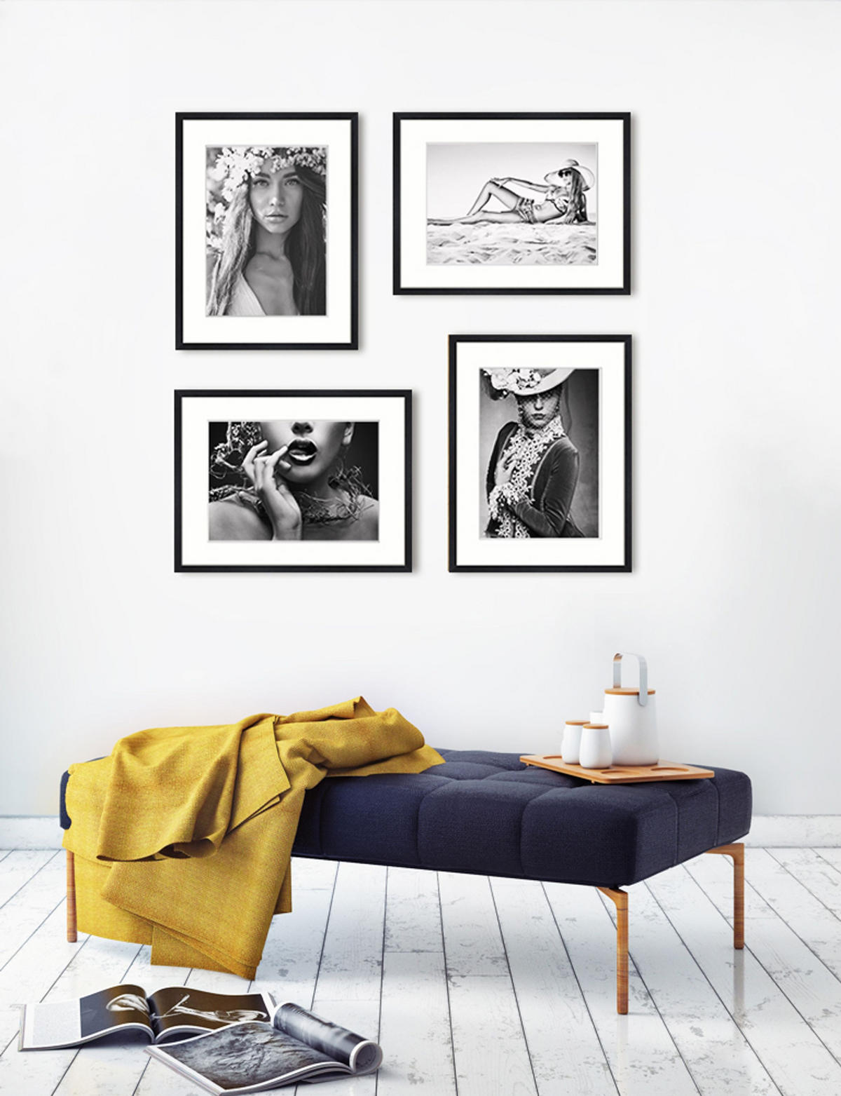 BILDERRAHMEN 40x50 cm Schwarz Matt - Schwarz, Holz (42/52/2cm) - artissimo