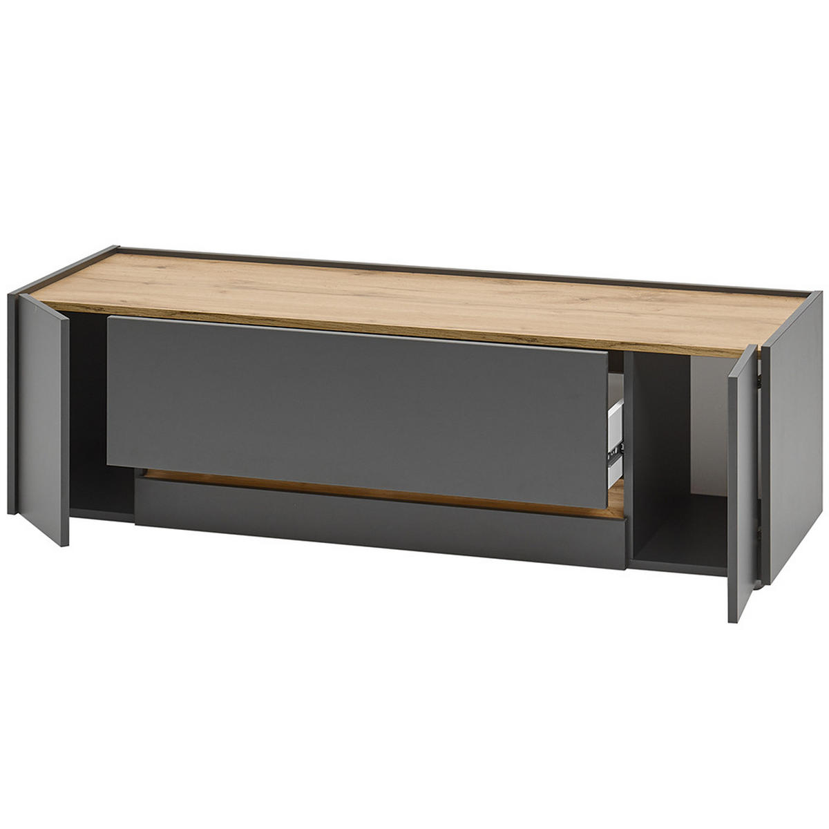 LOWBOARD Crisp-61 - Anthrazit, Holzwerkstoff (140/40/45cm) - Lomado