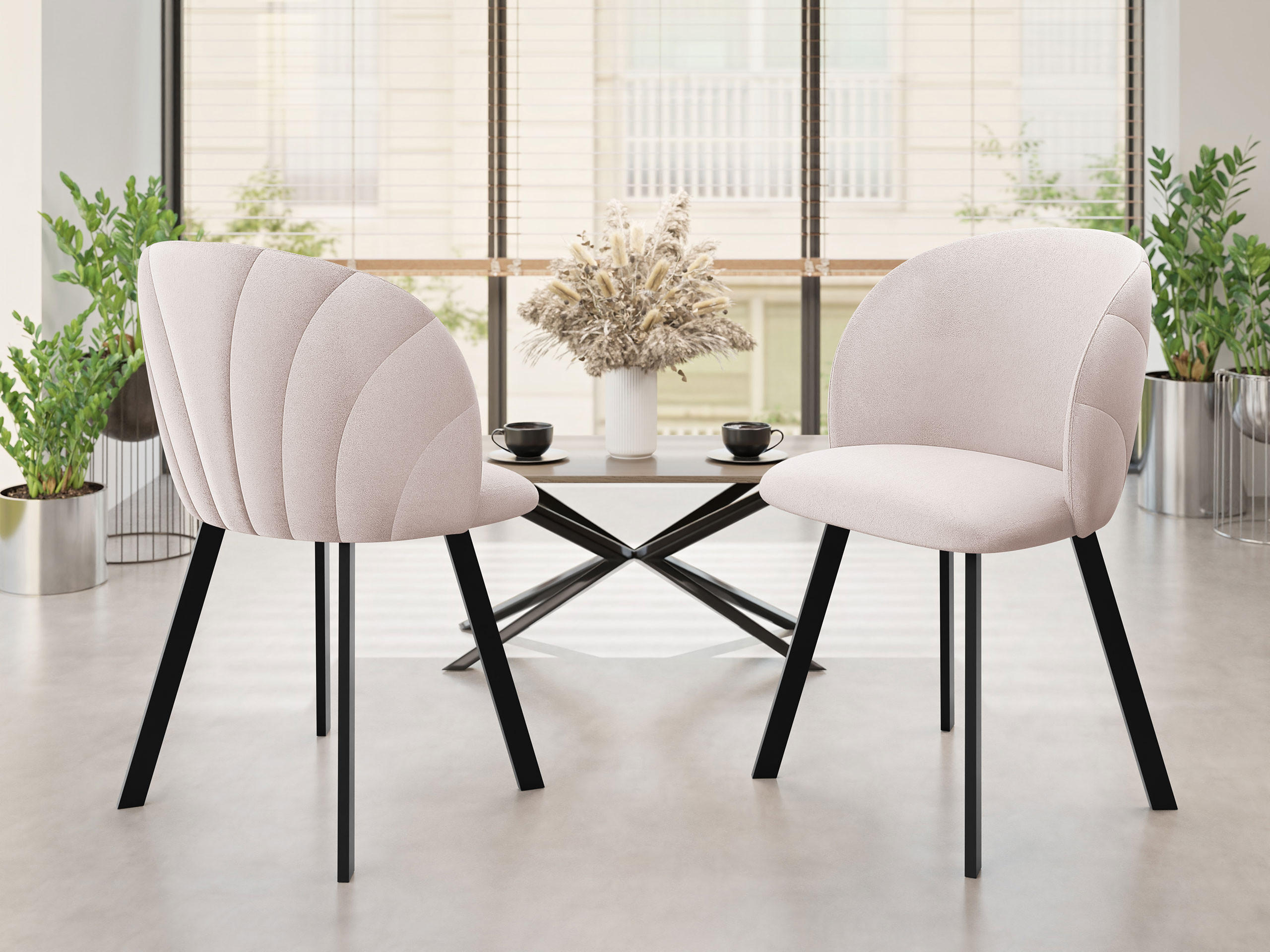 ESSZIMMERSTUHL K99 - Schwarz/Rosa, Holzwerkstoff/Textil (51/80/52cm) - MIRJAN24