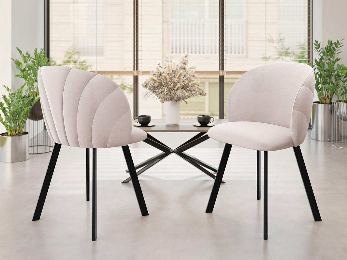 ESSZIMMERSTUHL K99 - Schwarz/Rosa, Holzwerkstoff/Textil (51/80/52cm) - MIRJAN24