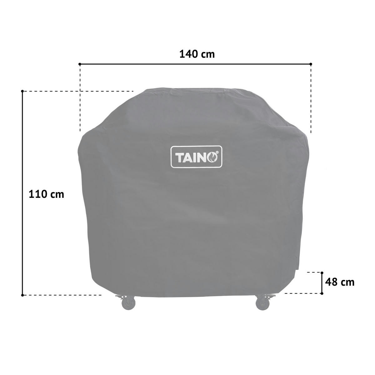 ABDECKHAUBE Gasgrill PLATINUM YAMARA BLACK 4 Brenner - Schwarz, Textil (140/110/48cm) - TAINO