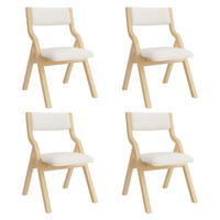 ESSZIMMERSTÜHLE 4er-Set Klappbar Massivholz Leinen Beige - Beige, Holz (55/81/49cm) - FLIEKS