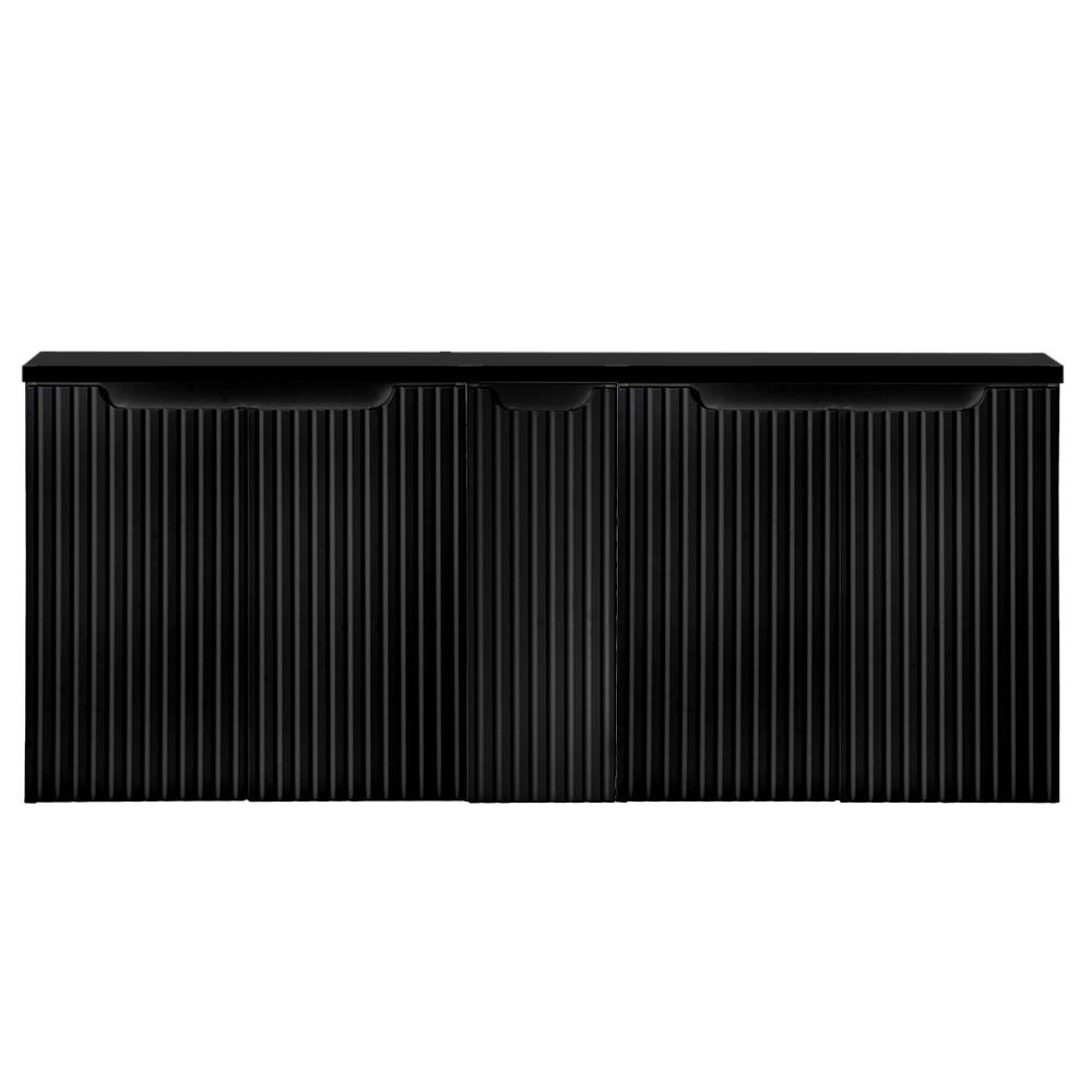 WASCHBECKENSCHRANK Newport-56 - Schwarz, Holzwerkstoff (140/60/40cm) - Lomado