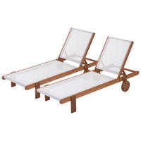 SONNENLIEGE Saïgon 2er-Set Ecru - Ecru, Holz/Textil (193/80/71cm) - Habitat Garten