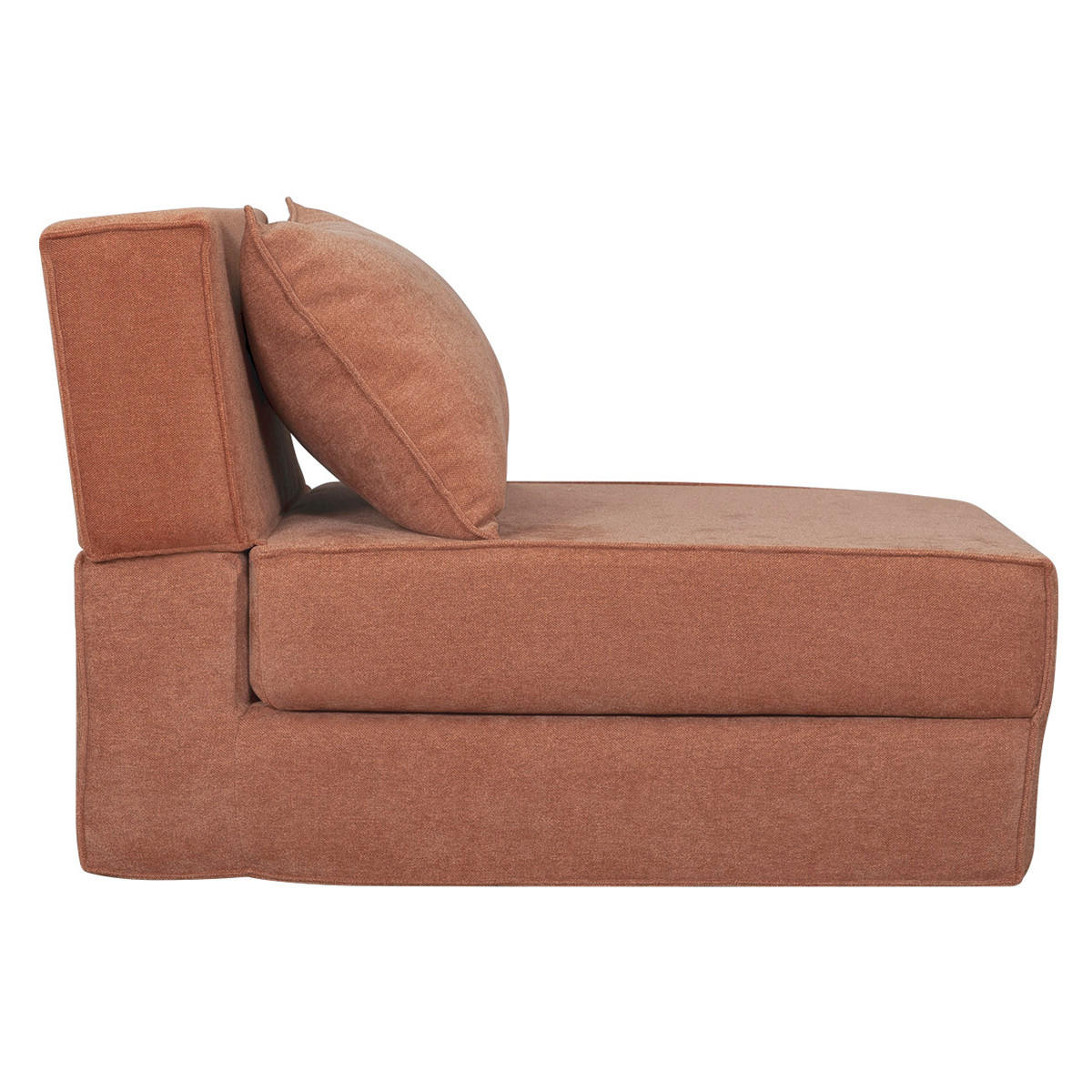SCHLAFSESSEL Terracotta Stoff Samteffekt 1-Sitzer VICTOR - Terracotta, Textil (95/64/70cm) - Miliboo