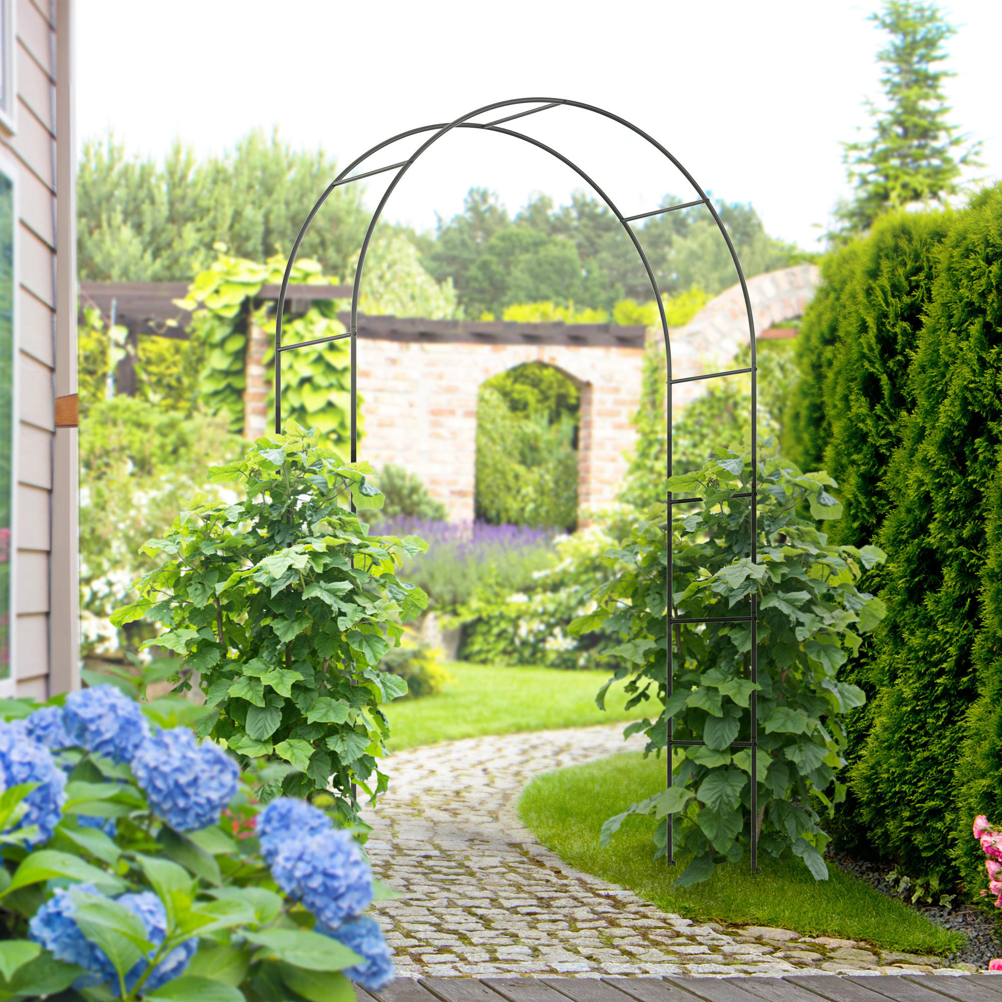 ROSENBOGEN, Metall, Schwarz - Schwarz, Metall (40/240/140cm) - Outsunny