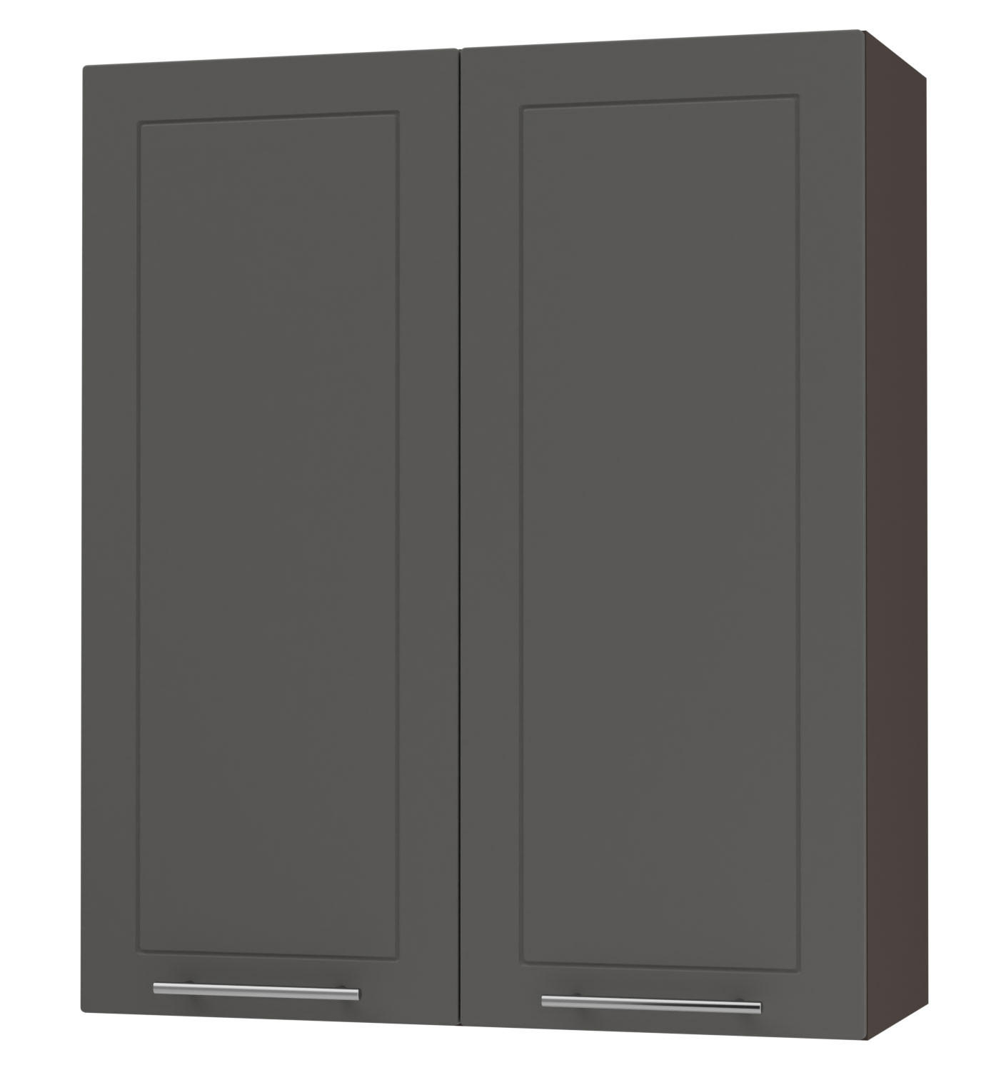 KÜCHENHÄNGESCHRANK Kvantum W4/80 Graphit Matt / Lava Matt 80 / 32,5 / 96cm - Dunkelgrau/Graphitfarben, Holz/Holzwerkstoff (80/96/32.5cm) - Feldmann-Wohnen