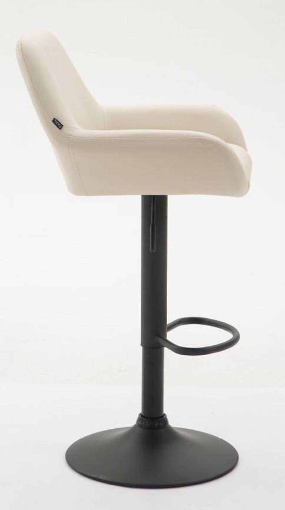 BARHOCKER 2er Set Lederlook creme - Creme/Schwarz, Textil/Metall (51/89/52cm) - CLP
