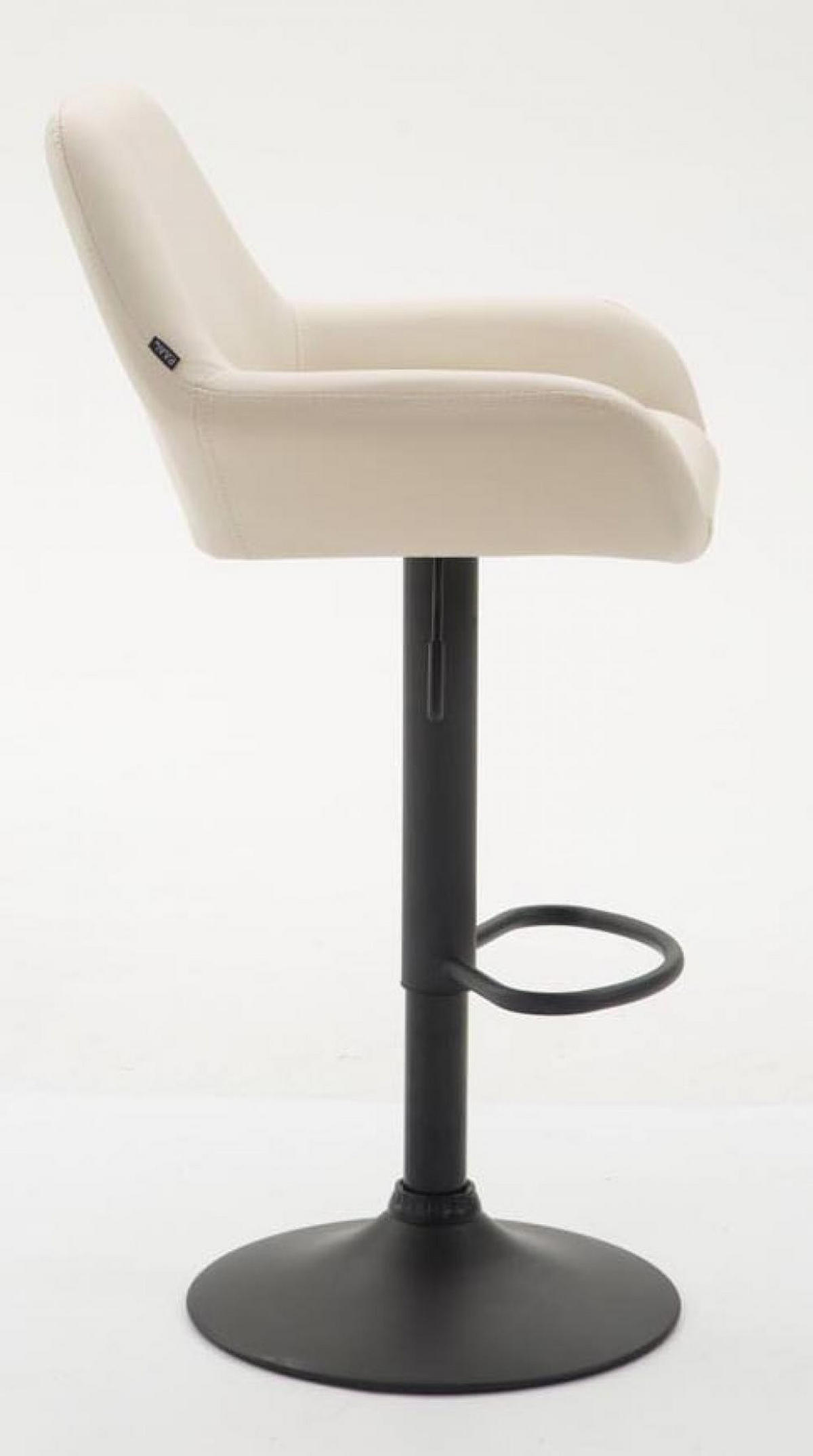 BARHOCKER 2er Set Lederlook creme - Creme/Schwarz, Textil/Metall (51/89/52cm) - CLP