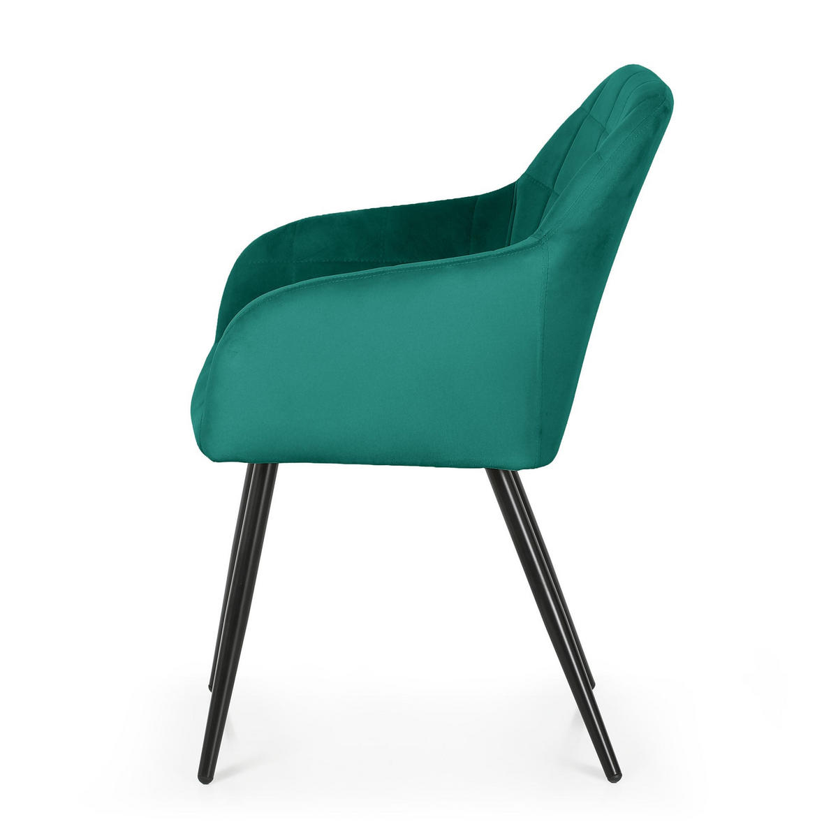 POLSTERSTUHL 6er Set, Metallbeine Grün, Schwarz, x 54/82/58 - Schwarz/Grün, Textil (54/82/58cm) - RAUMHIRSCH FURNITURE