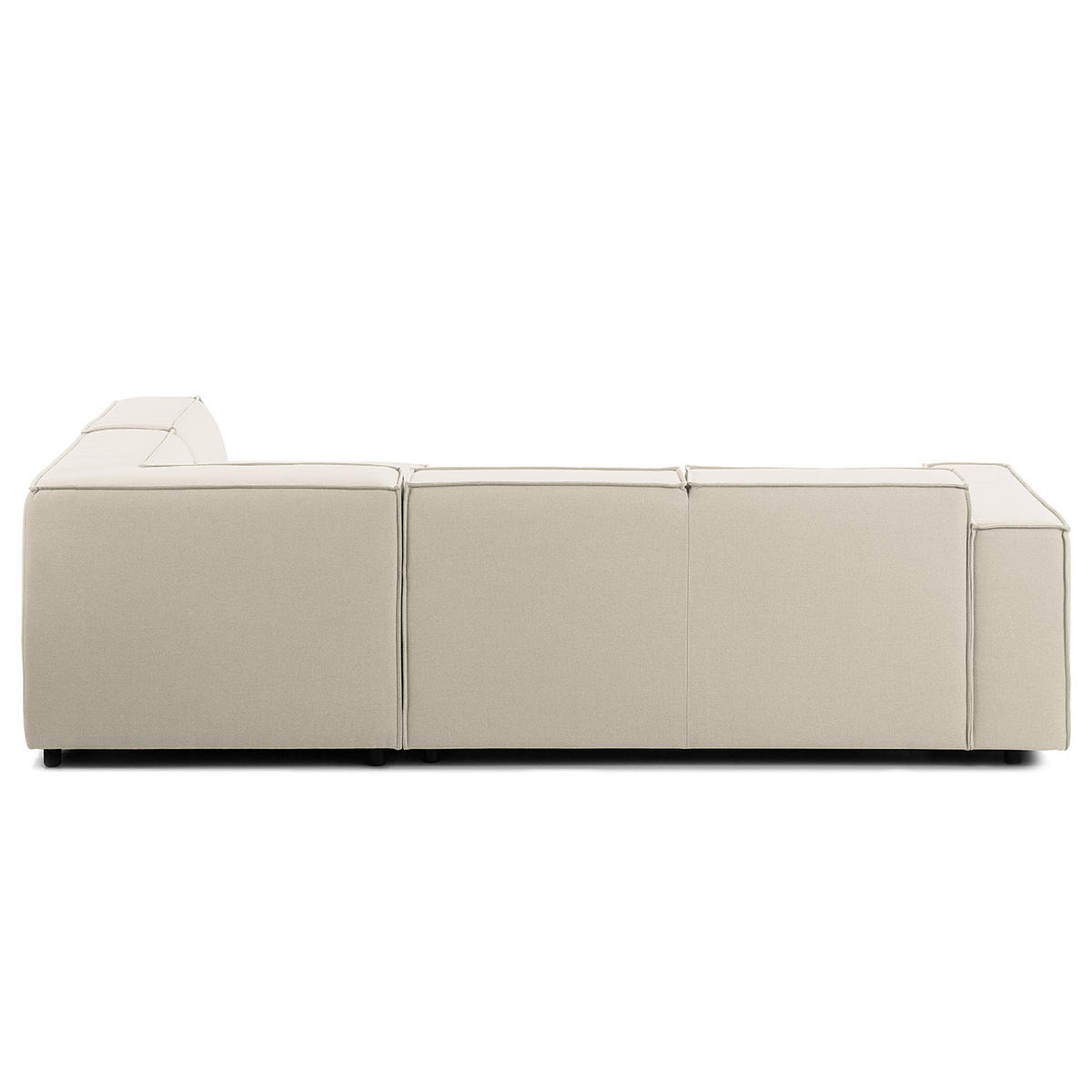 ECKSOFA mit Ottomane - Schwarz/Weiß, Kunststoff/Textil (260/234cm) - home24