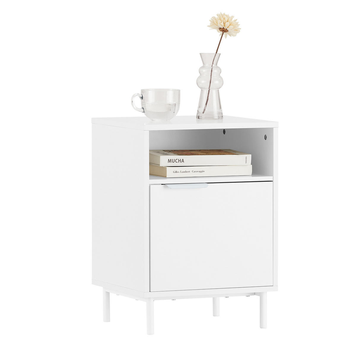 NACHTTISCH Weiß - Weiß, Holzwerkstoff (40/57/35cm) - SoBuy