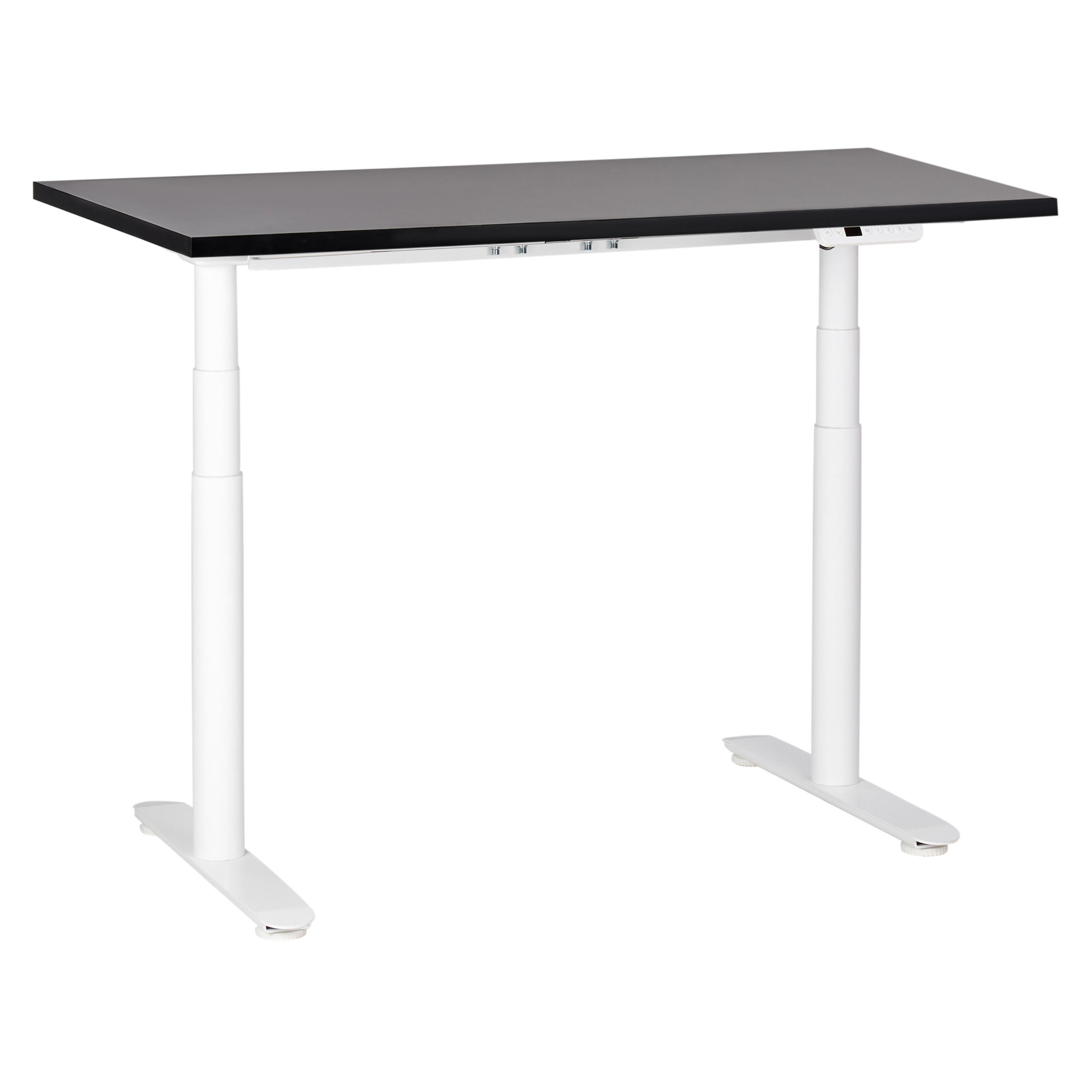 SCHREIBTISCH schwarzweiß 120/72 cm elektrisch höhenverstellbar Destin IV - Schwarz/Weiß, Holz (72/120/67cm) - Beliani