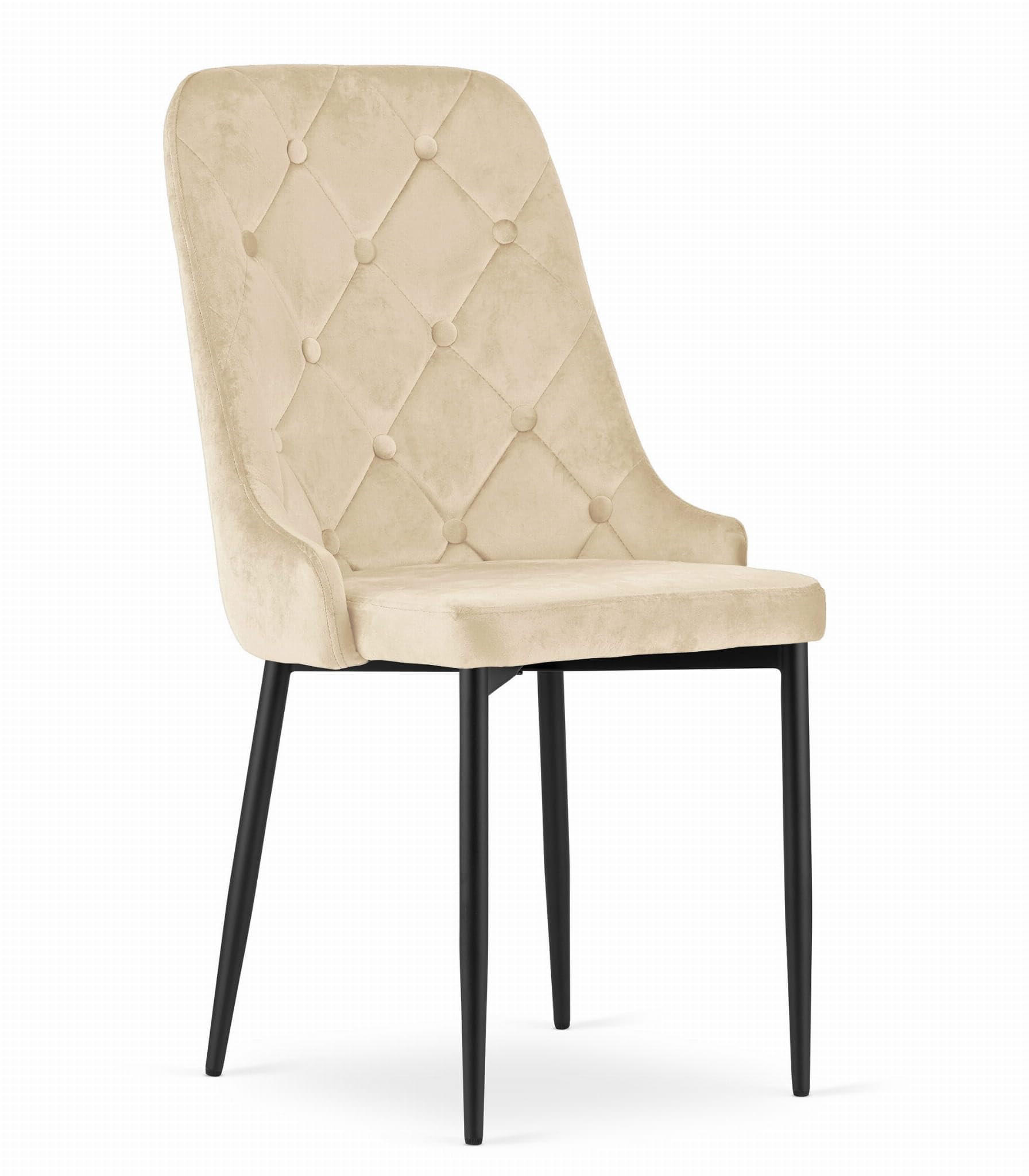 ESSZIMMERSTUHL Beigefarbener Velours, gepolsterte Rückenlehne, bequeme Sitzfläche - Beige, Textil (43/94/43cm) - Best For Home