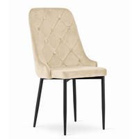 ESSZIMMERSTUHL Beigefarbener Velours, gepolsterte Rückenlehne, bequeme Sitzfläche - Beige, Textil (43/94/43cm) - Best For Home