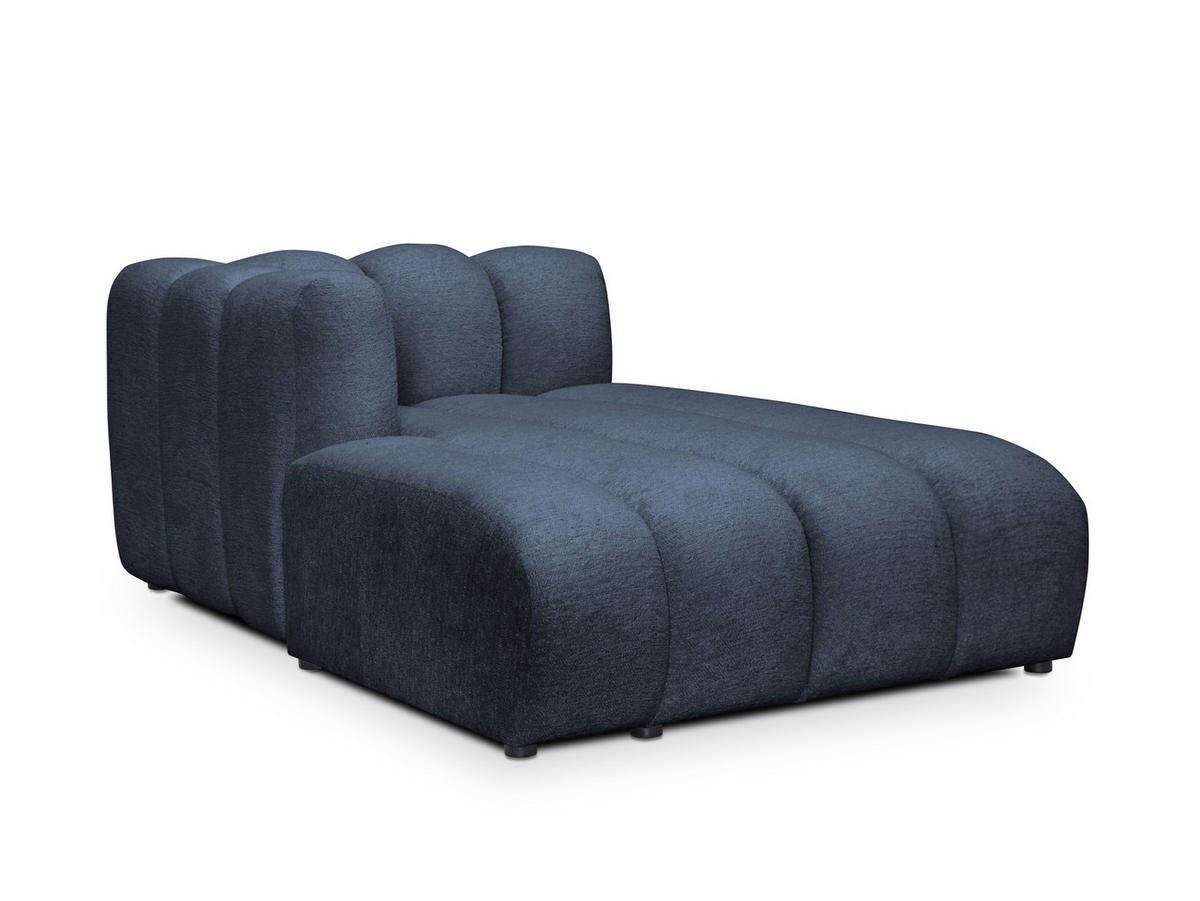 SOFAELEMENT Links Chenille Stoff Blau - Blau/Schwarz, Holzwerkstoff/Kunststoff (179/70/113cm) - Makamii