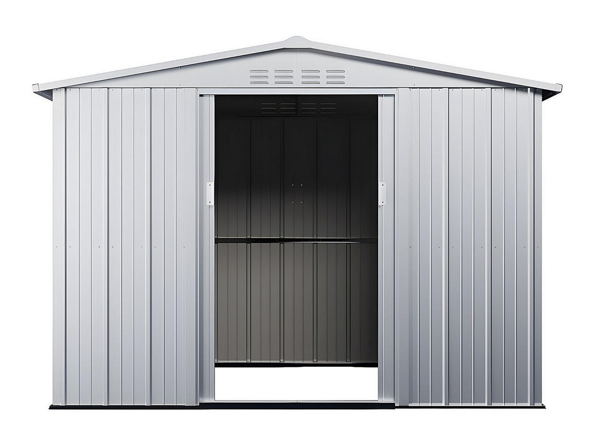 SCHREBERGARTENHAUS - 257 cm x 169 cm - metall - hellgrau Linus - Hellgrau, Metall (257/192/169cm) - Vente-Unique