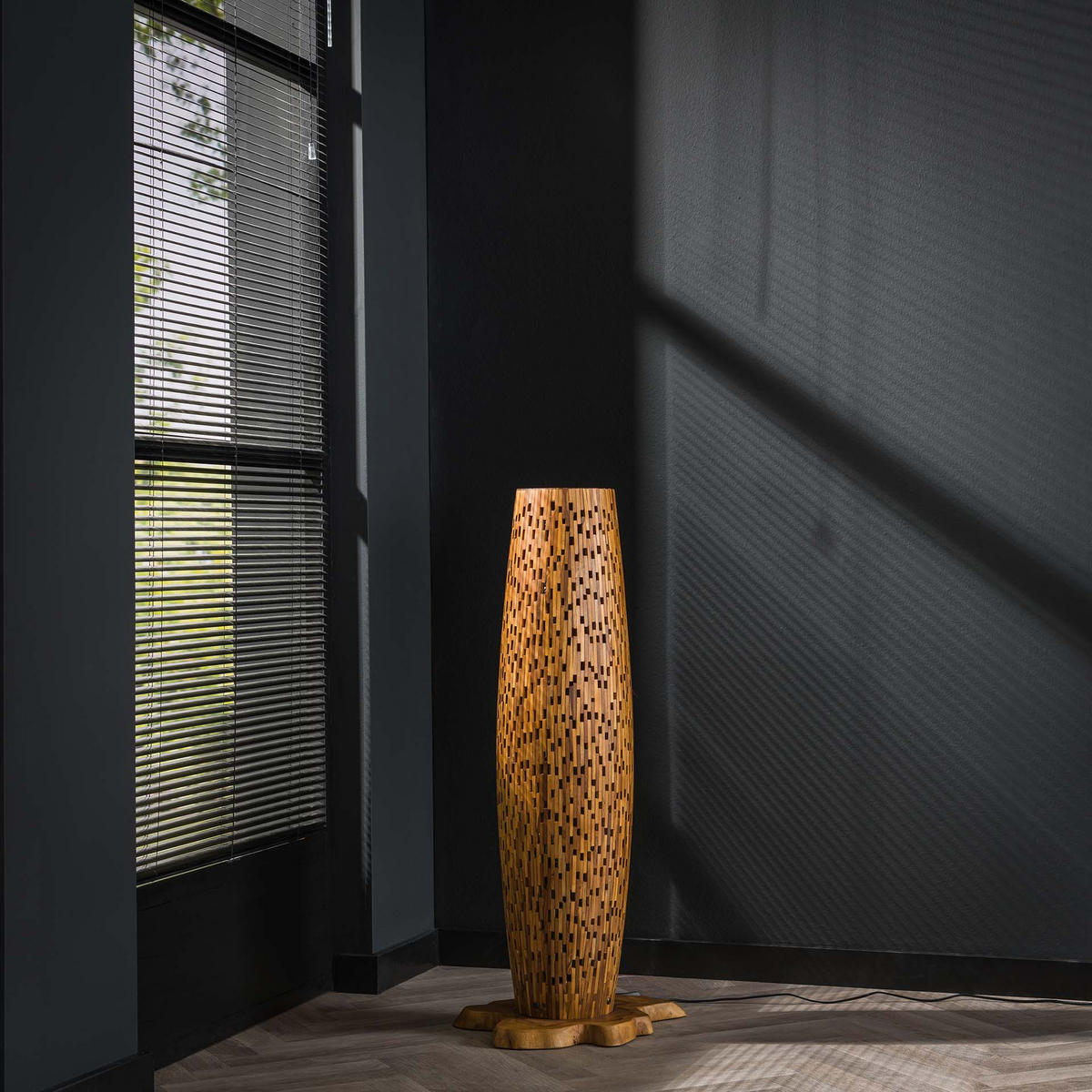 STEHLEUCHTE Balken Braun 40/40/ 104 cm - Braun, Holz (40/40/104cm) - Hoyz Collection