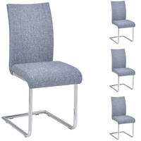 ESSZIMMERSTUHL ALADINO 4ER-SET - Grau, Textil (43/94/56cm) - IDIMEX