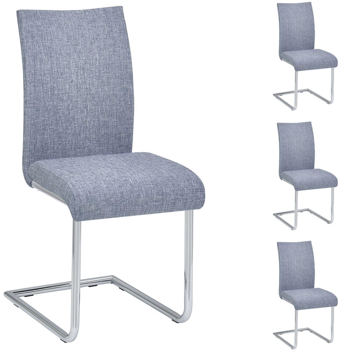 ESSZIMMERSTUHL ALADINO 4ER-SET - Grau, Textil (43/94/56cm) - IDIMEX