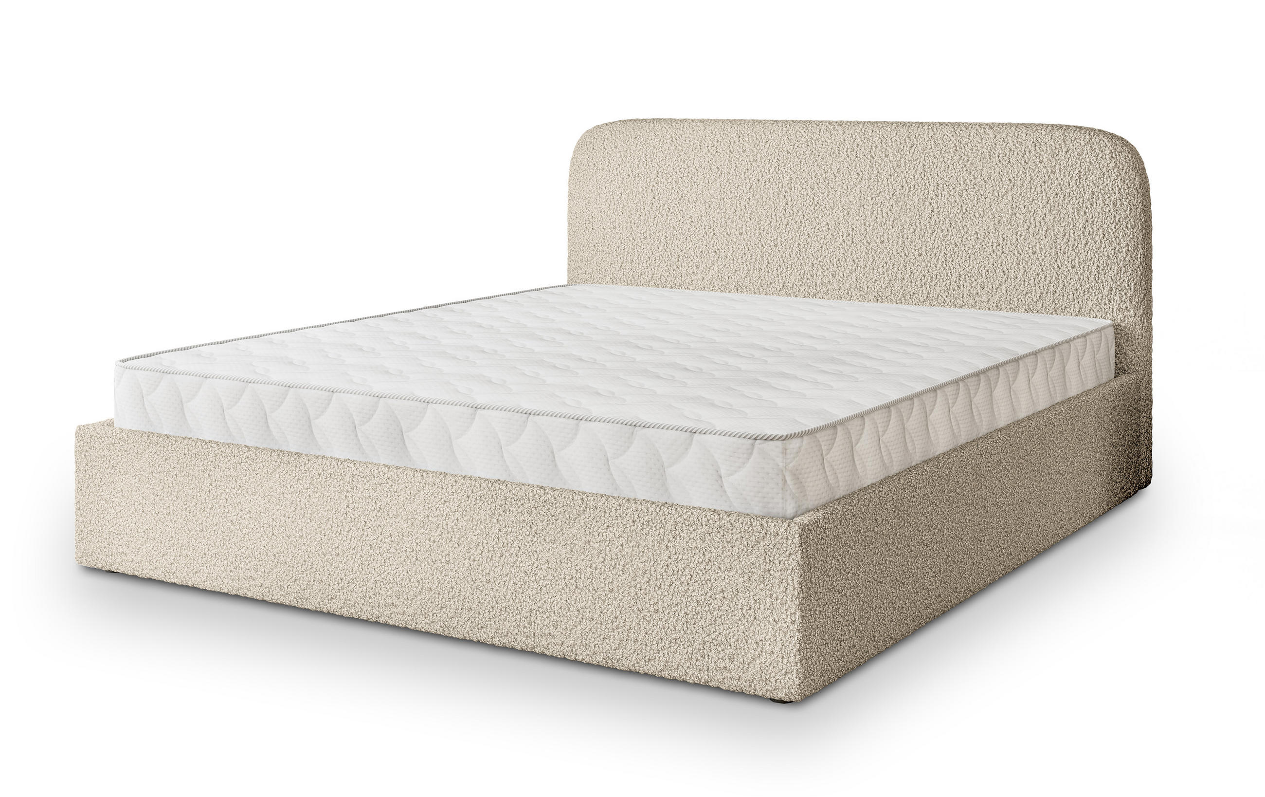 POLSTERBETT RENIVE 140x200 cm mit Bettkästen - Beige - Beige, Holz (140/200cm) - MASSENO