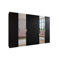 DREHTÜRENSCHRANK 202/300/52 6-türig - Beige/Schwarz, Holz/Metall (300/202/52cm) - Abiks Möbel