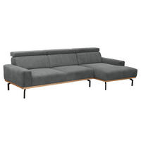 SOFA mit Longchair rechts Katrien Cordstoff anthrazit - Anthrazit, Kunststoff (135/280cm) - 58aufmkessel