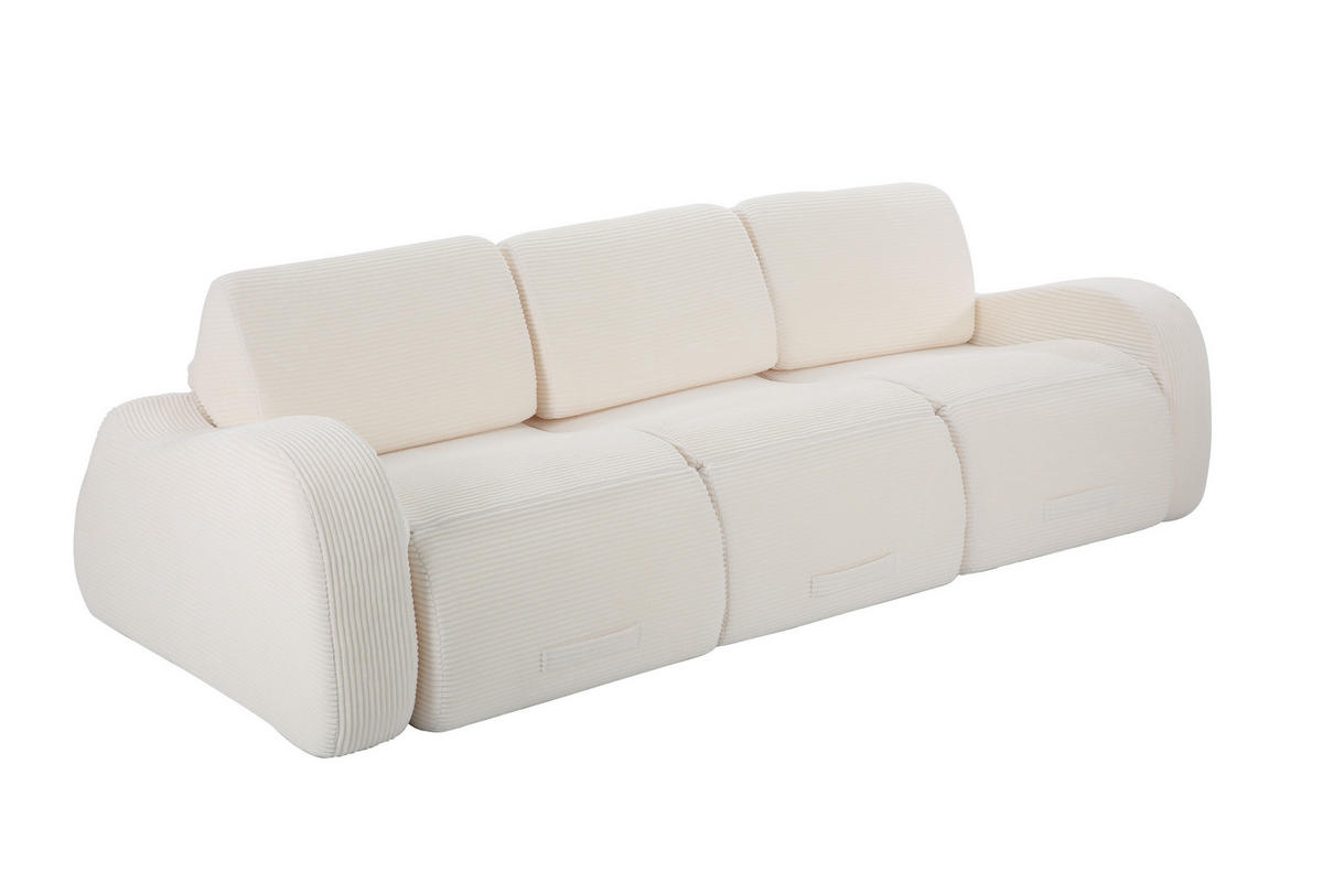 ECKSOFA 247/115/76 cm Beige mit Schlaffunktion - Beige, Textil (115/247cm) - Oxeza