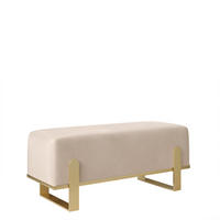 POLSTERBANK MARA 100 cm Gold / Beige ,Metallgestell - Beige, Metall (100/47/35cm) - Idohome