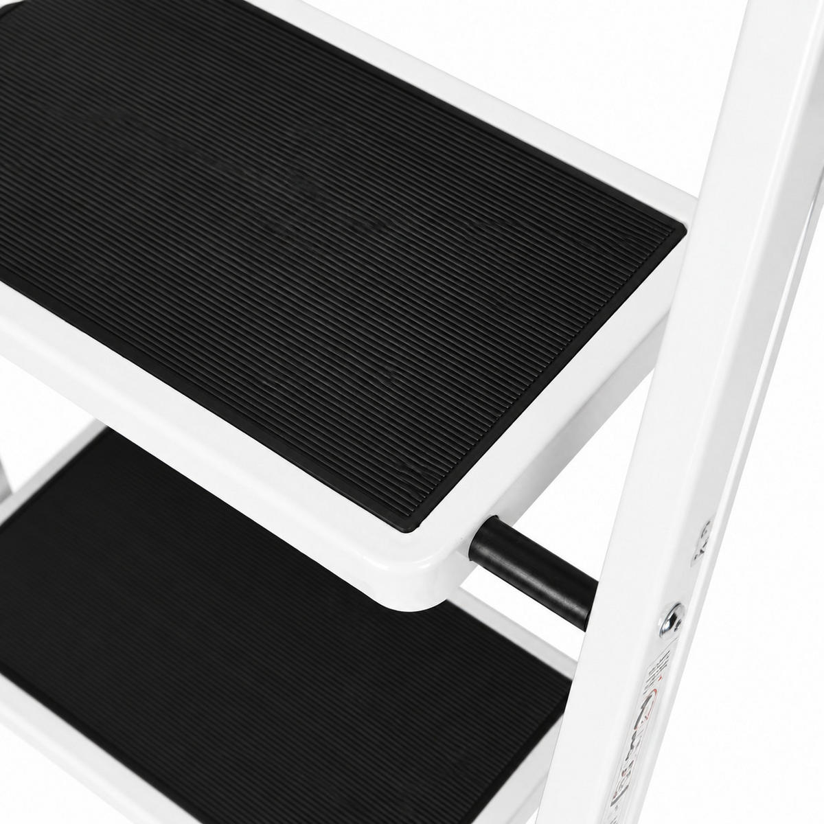 KLAPPTRITTLEITER 4 Stufen Weiß - Schwarz - Schwarz/Weiß, Kunststoff/Metall (47/132/80cm) - Mat-Haus