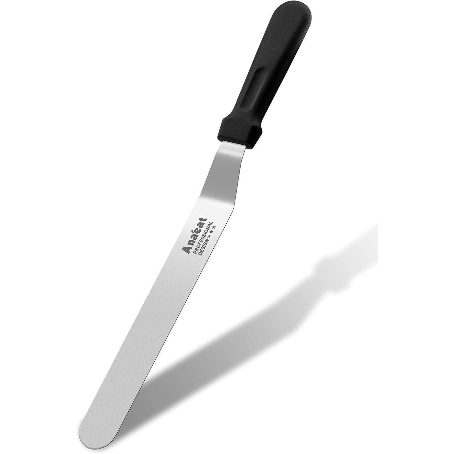 GLASURSPATEL abgewinkelt 30 cm Edelstahlklinge - Schwarz, Metall (3/1/30cm)