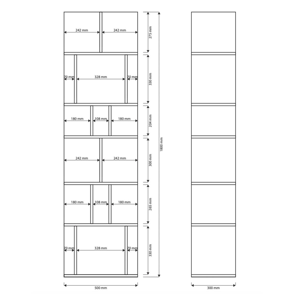 REGÁL Bemmi biely, 180 × 50 cm - biela, kompozitné drevo (50/180/30cm) - Selsey