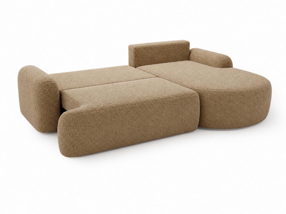 ECKSOFA Aurio Hellbraun Rechts - Hellbraun, Holz/Textil (261/177cm) - Graingold