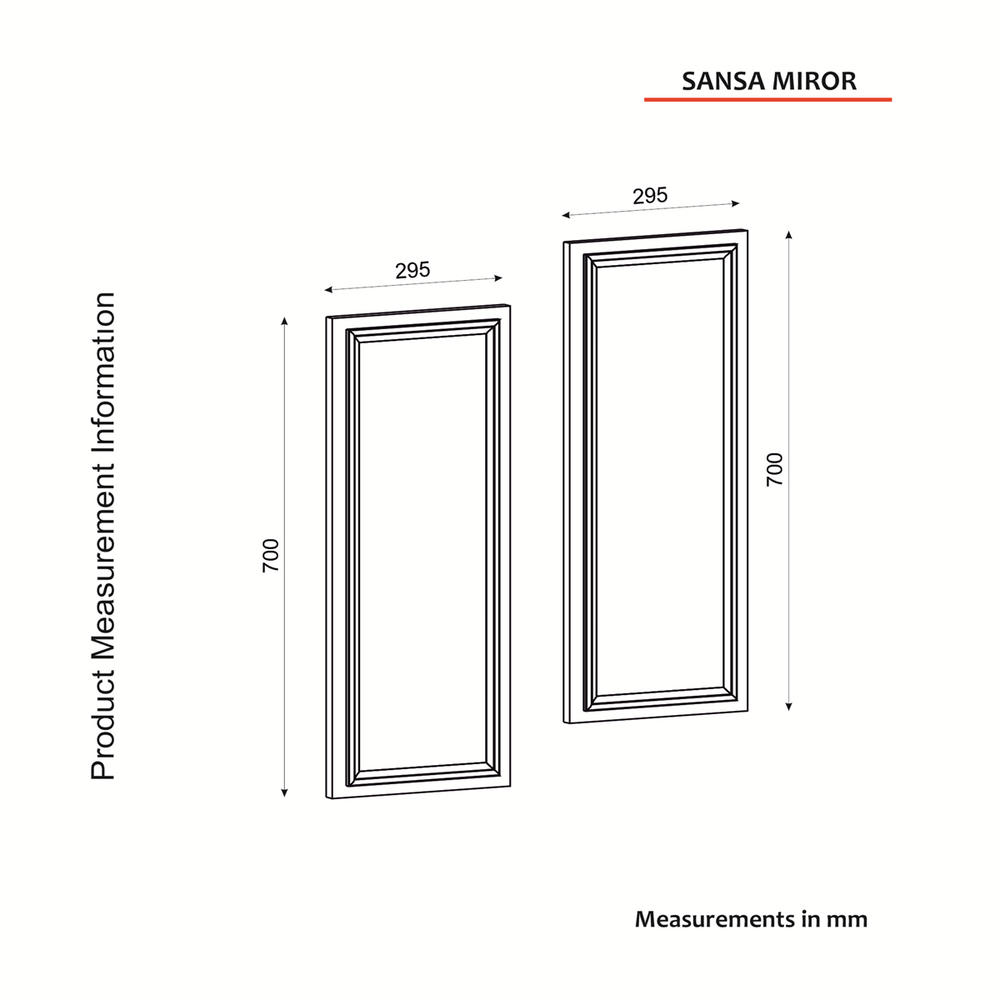ANKLEIDESPIEGEL Sansa 2er Walnuss Weiß - Walnussfarben, Holzwerkstoff (30/70/3cm) - moebel17
