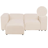 2-SITZER-SOFA Bouclé hellbeige mit Ottomane Falsterbo - Beige, Textil (204/70/105cm) - Beliani