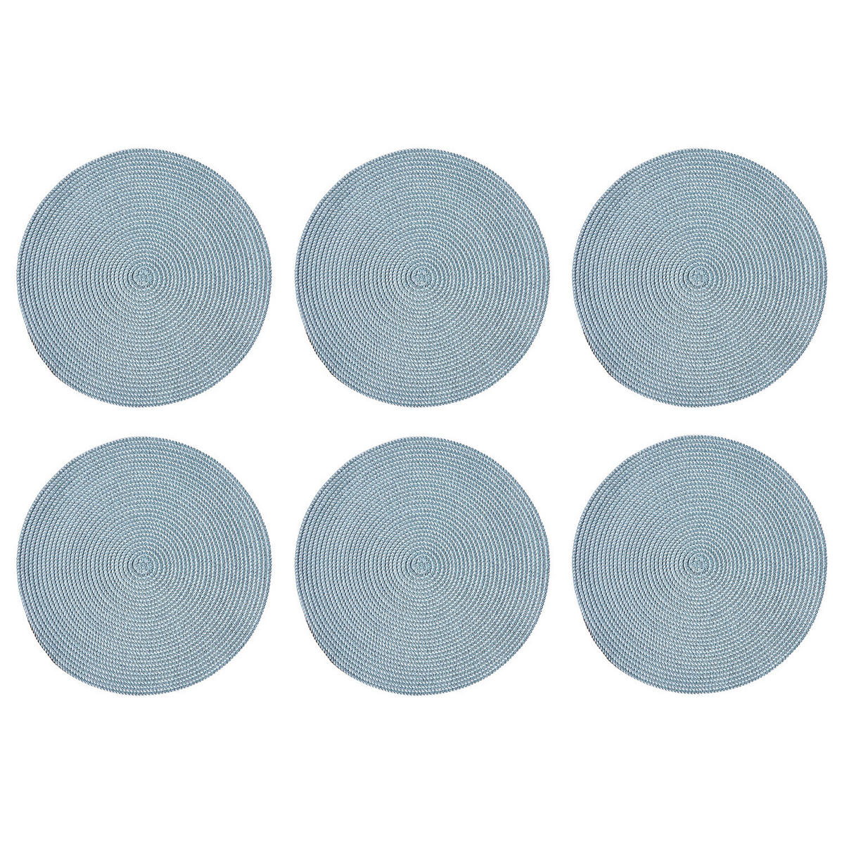 TISCHSET (6er-Set) Ambiente rund - Hellblau, Kunststoff (38/38cm) - Butlers