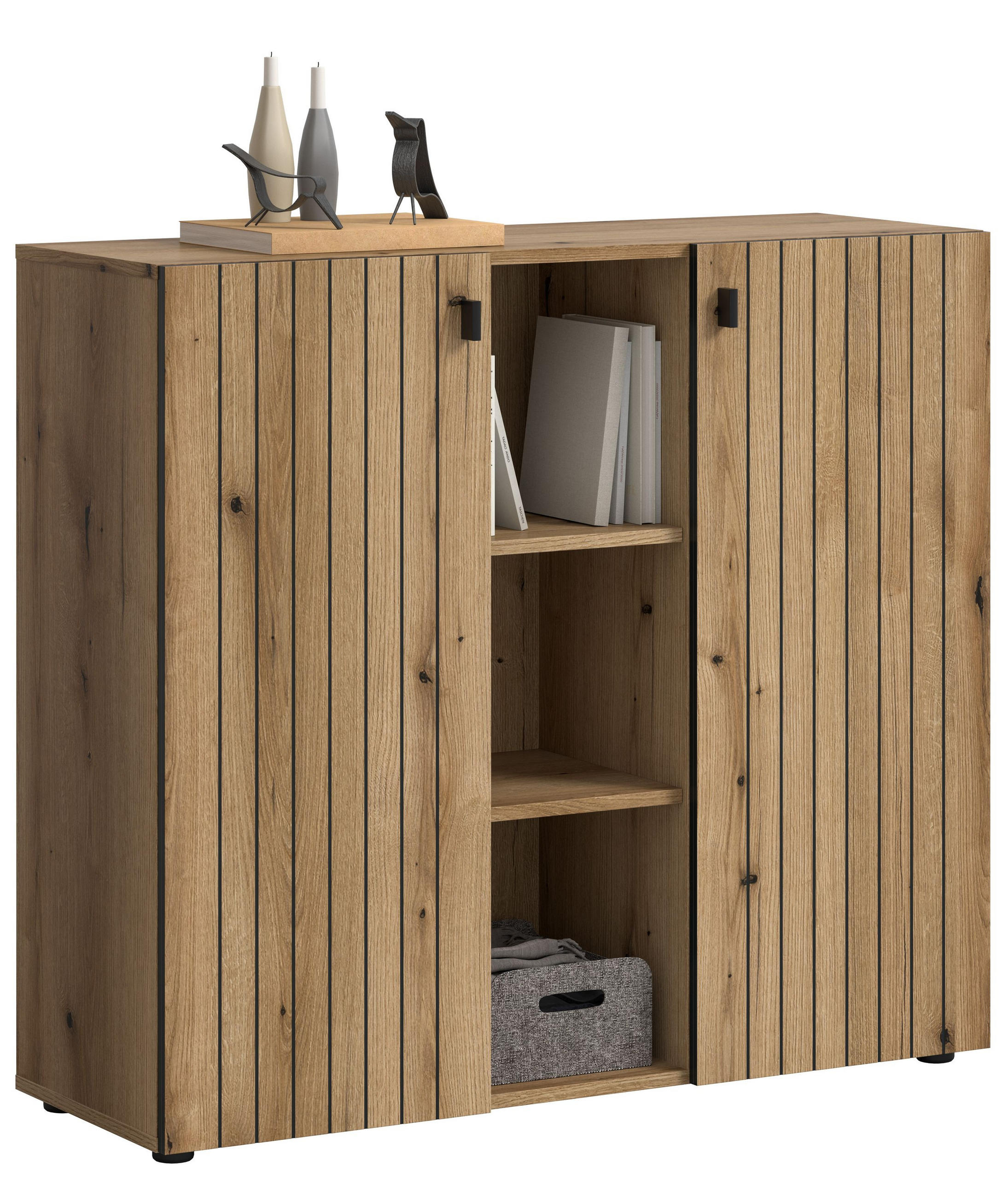 SCHUHKOMMODE Luv (B/H/T: ca. 106/96/37 cm) in Evoke Oak Nachbildung/Evoke Oak Nachbildung - Eichefarben, Holzwerkstoff (106/96/37cm)