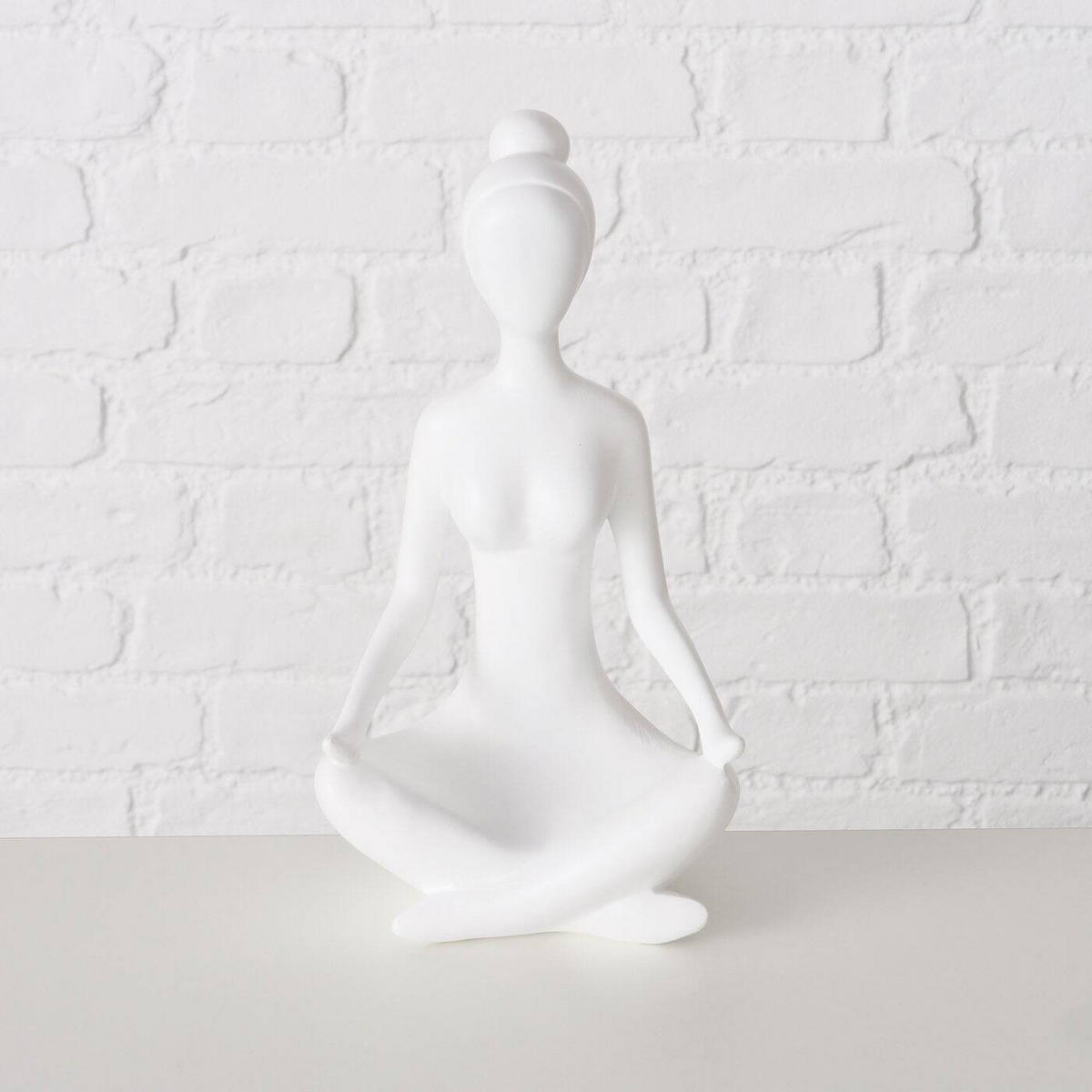 YOGA Figur 29 cm - Weiß, Kunststoff (15/29/20cm) - Boltze Home