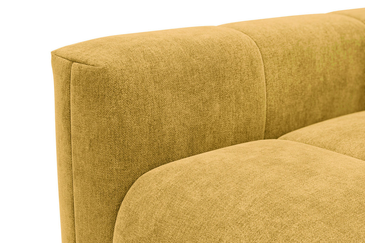 SOFA VERONA 3-Sitzer, Gelb - Gelb/Schwarz, Holz/Textil (224/83/110cm) - Courtois Laville