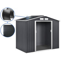 GERÄTESCHUPPEN AUS METALL Vegas mit Solarpanel Grau - Grau, Metall (277/202/191cm) - Habitat Garten