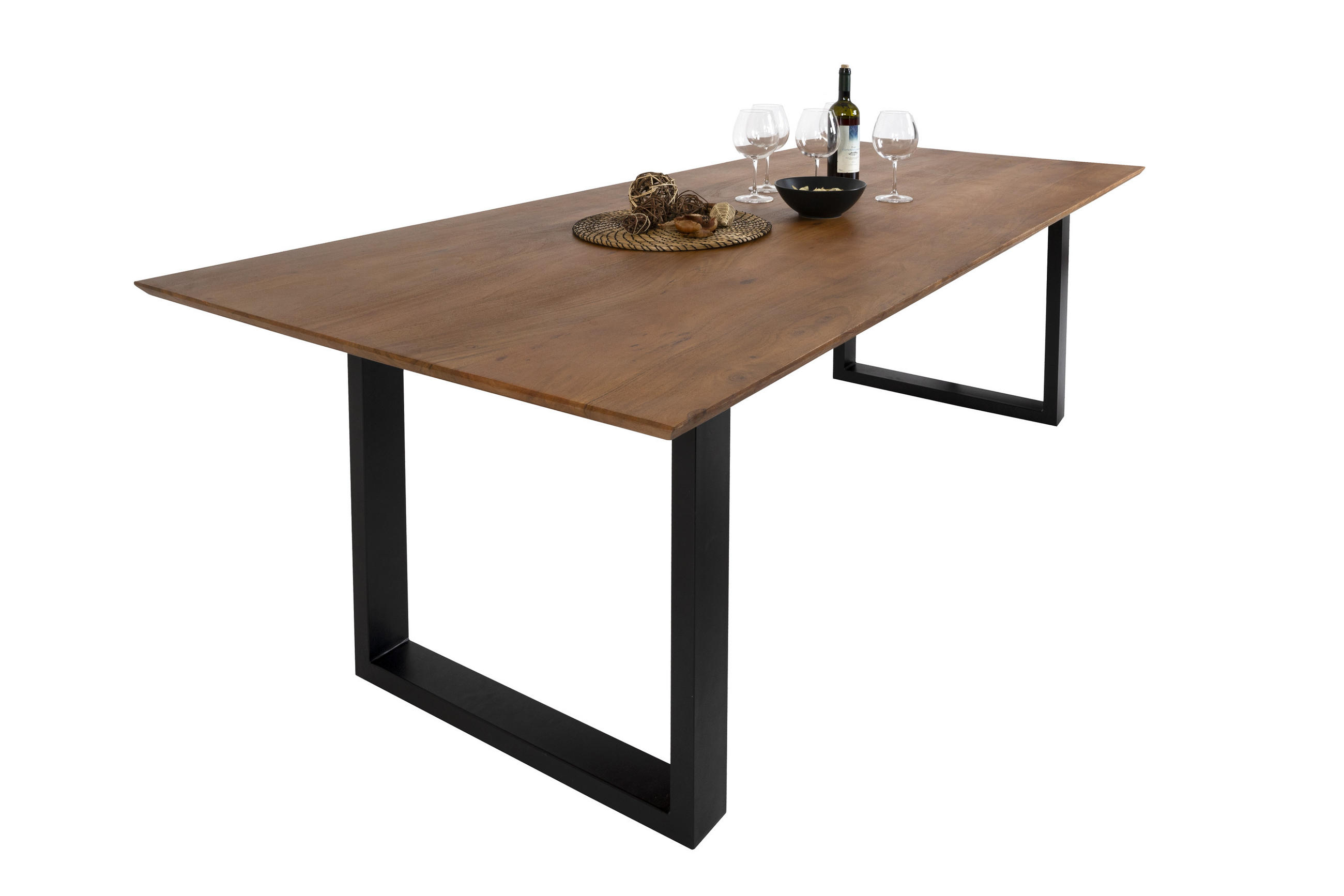 ESSTISCH ATLANTA - Schwarz/Braun, Holz/Metall (100/280/77cm) - SAM