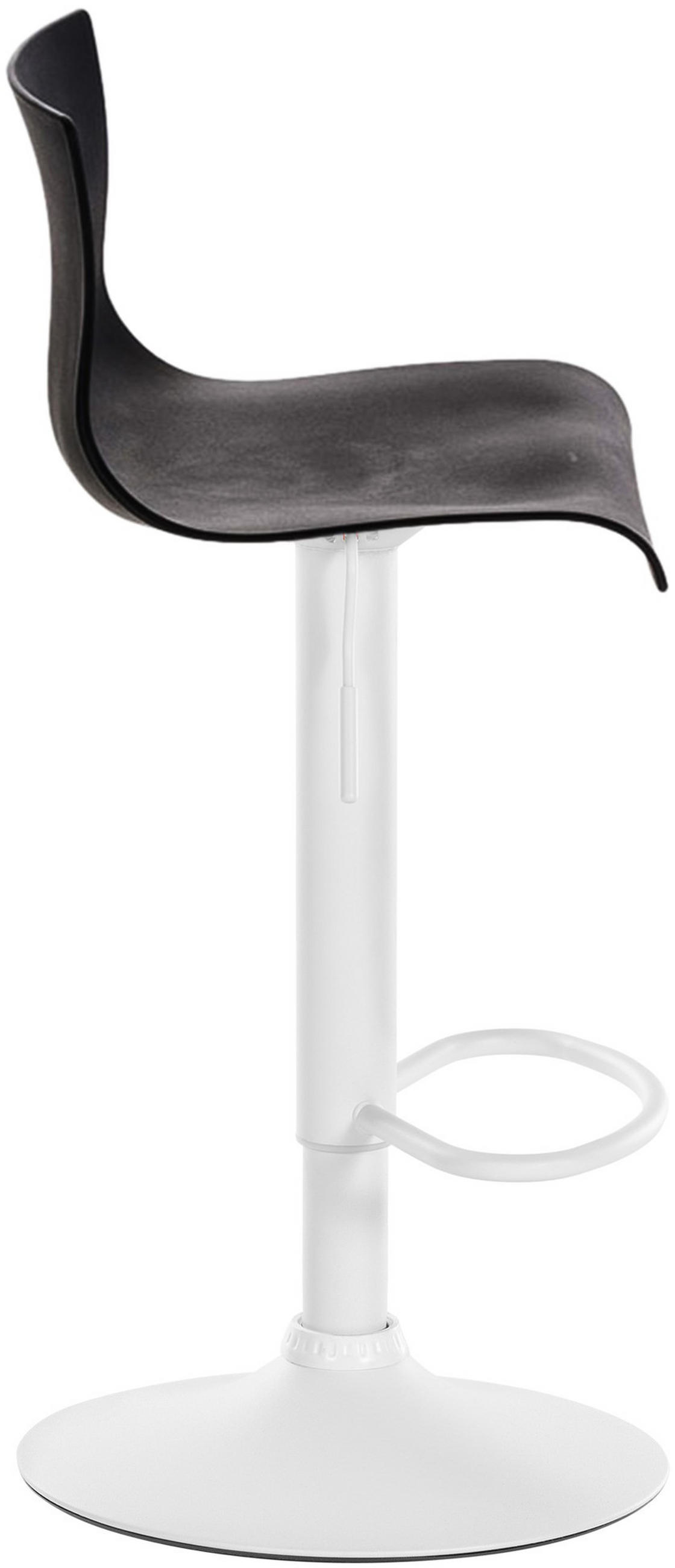 BARHOCKER Pesan Kunststoff Schwarz Weiß - Schwarz, Kunststoff/Metall (39/84/36cm) - DELUKE