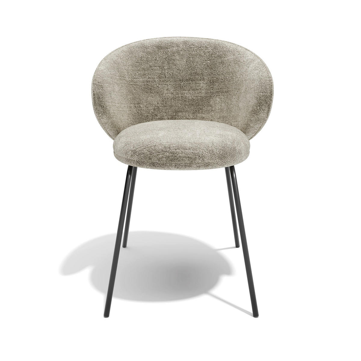 ESSZIMMERSTUHL Texturierter Samt Taupe 53.5cm - Taupe, Textil (53.5/75/54cm) - Sia Home
