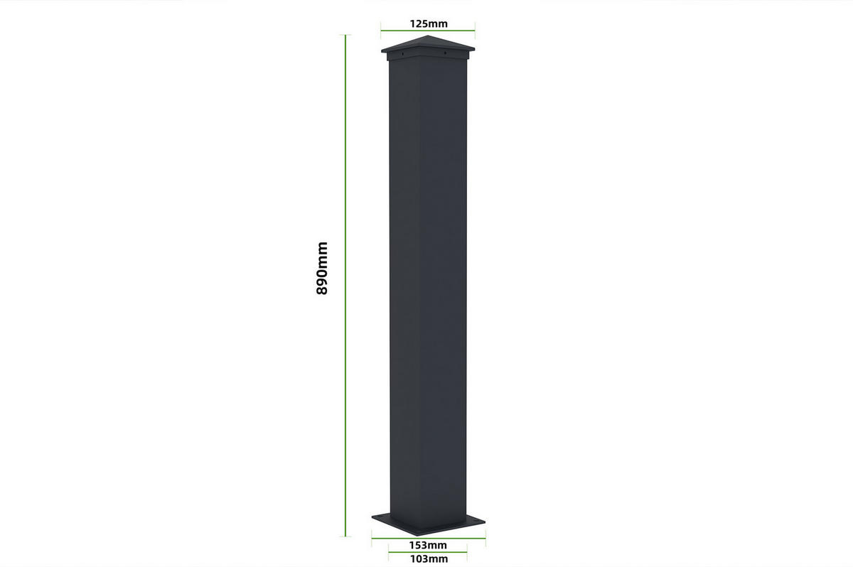 VORGARTENZAUN Arlberg grau 1,9m H.90cm aluminium - Grau, Metall (189/89cm) - Casanoov