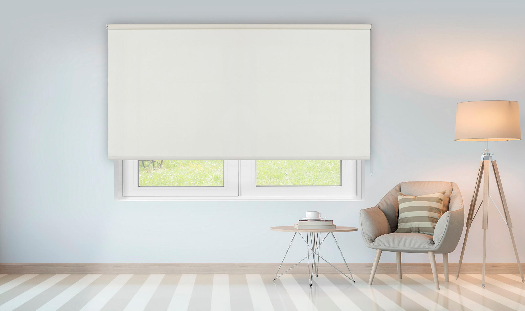 SEITENZUGROLLO lichtdurchlässig Chela - Weiß, Textil (220/250/250cm) - VIEWTEX