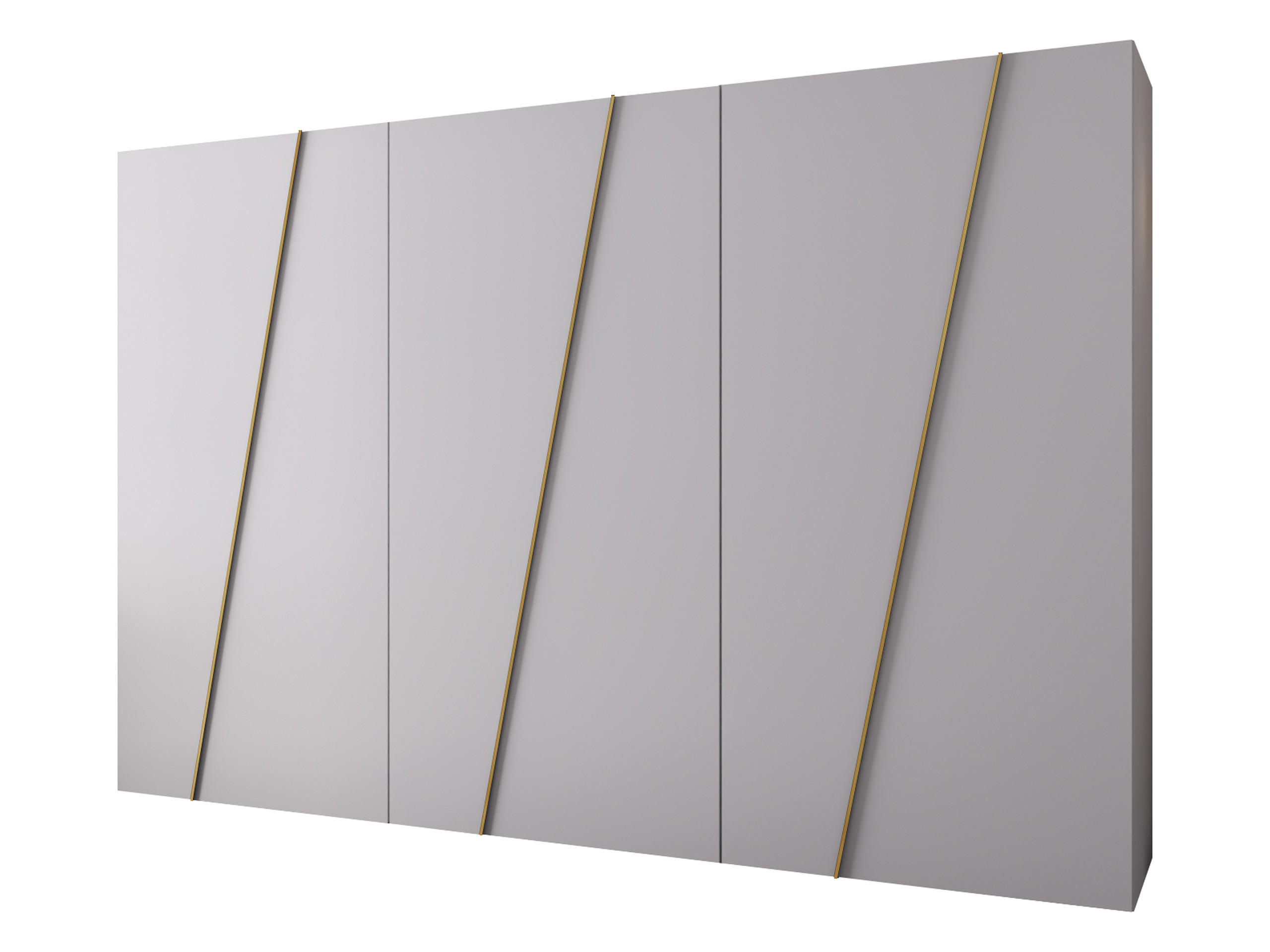 Mirjan24 Drehtürenschrank Weiß, Gold 300x202x50 cm