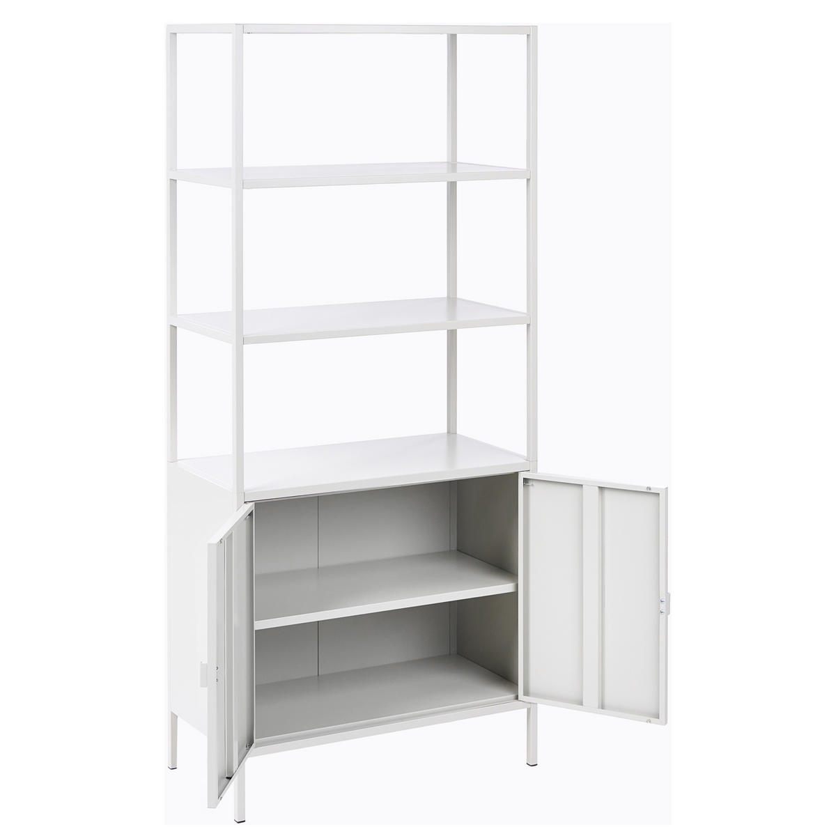 BÜROSCHRANK Metall Hellgrau Kauri - Hellgrau/Grau, Metall (80/180/40cm) - Beliani